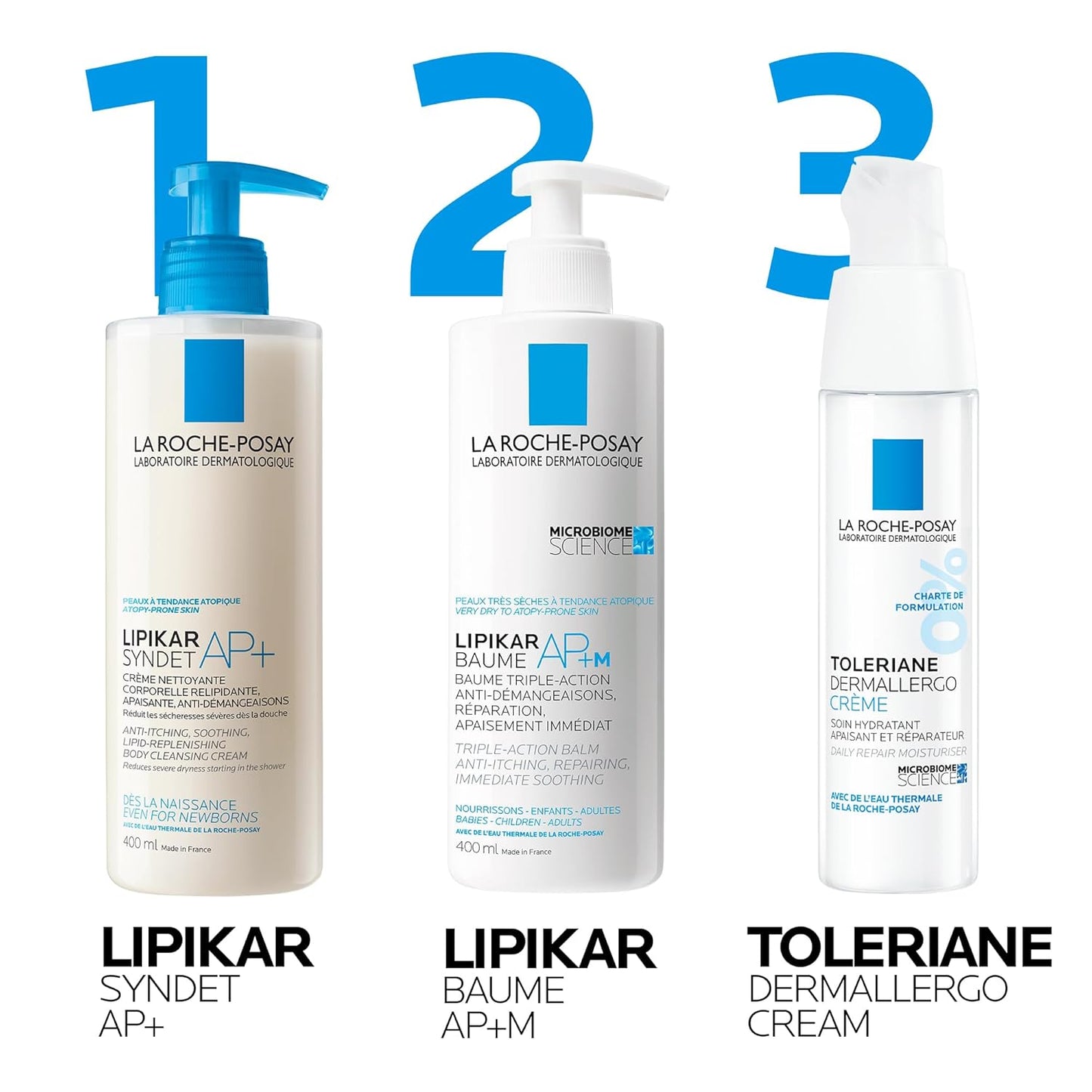 Face Cream & Face Cream & Body Lotion Bundle for HydrationBody Lotion BUNDLE, Toleriane Dermallergo Creme & Lipikar Baume AP+M, Your Sensitive Skin Hydration Duo, Suitable for Sensitive, Dry to Very Dry Skin, Fragrance-Free