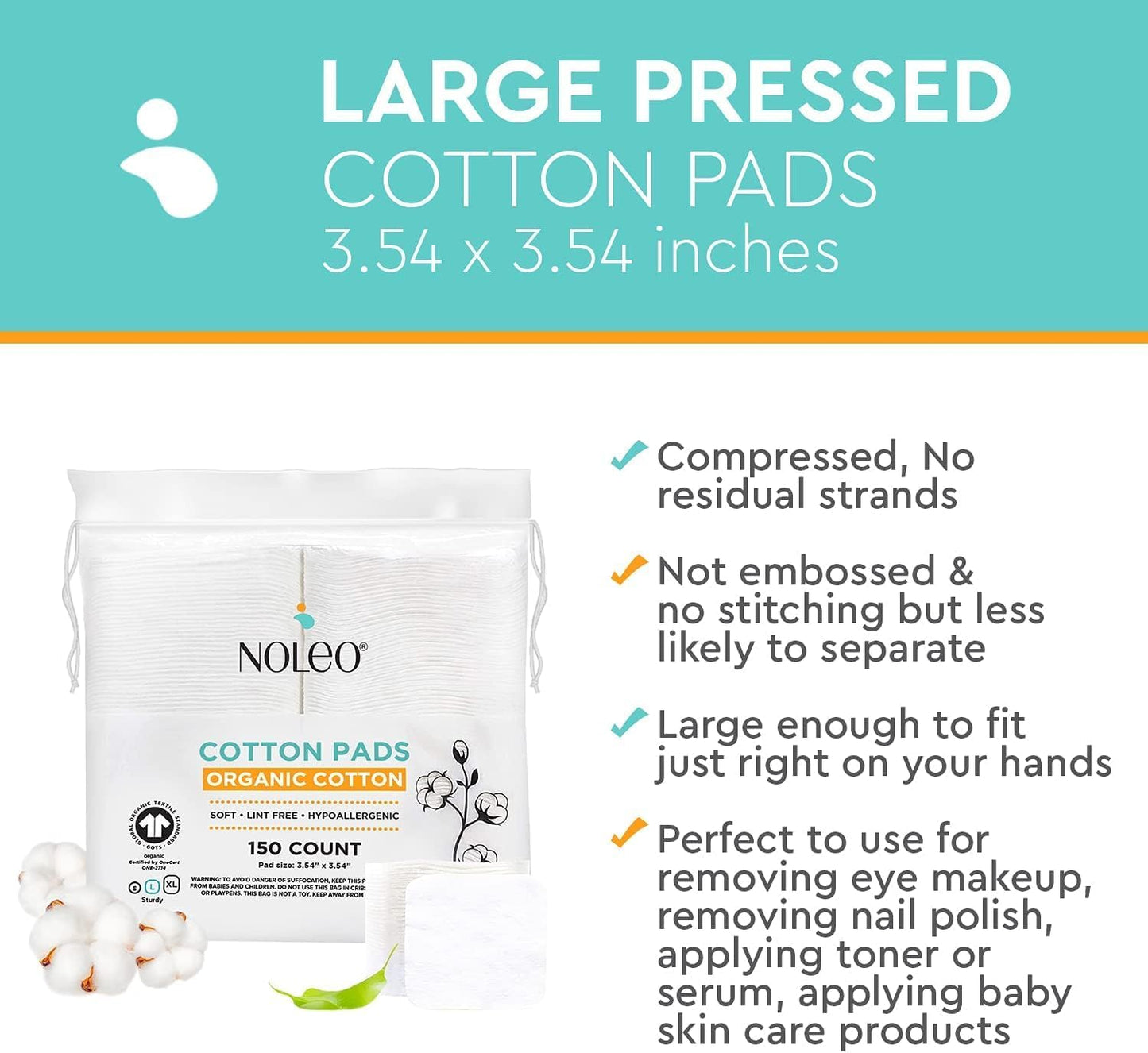 Organic Cotton Rounds & Pads Reusable Skincare Pads