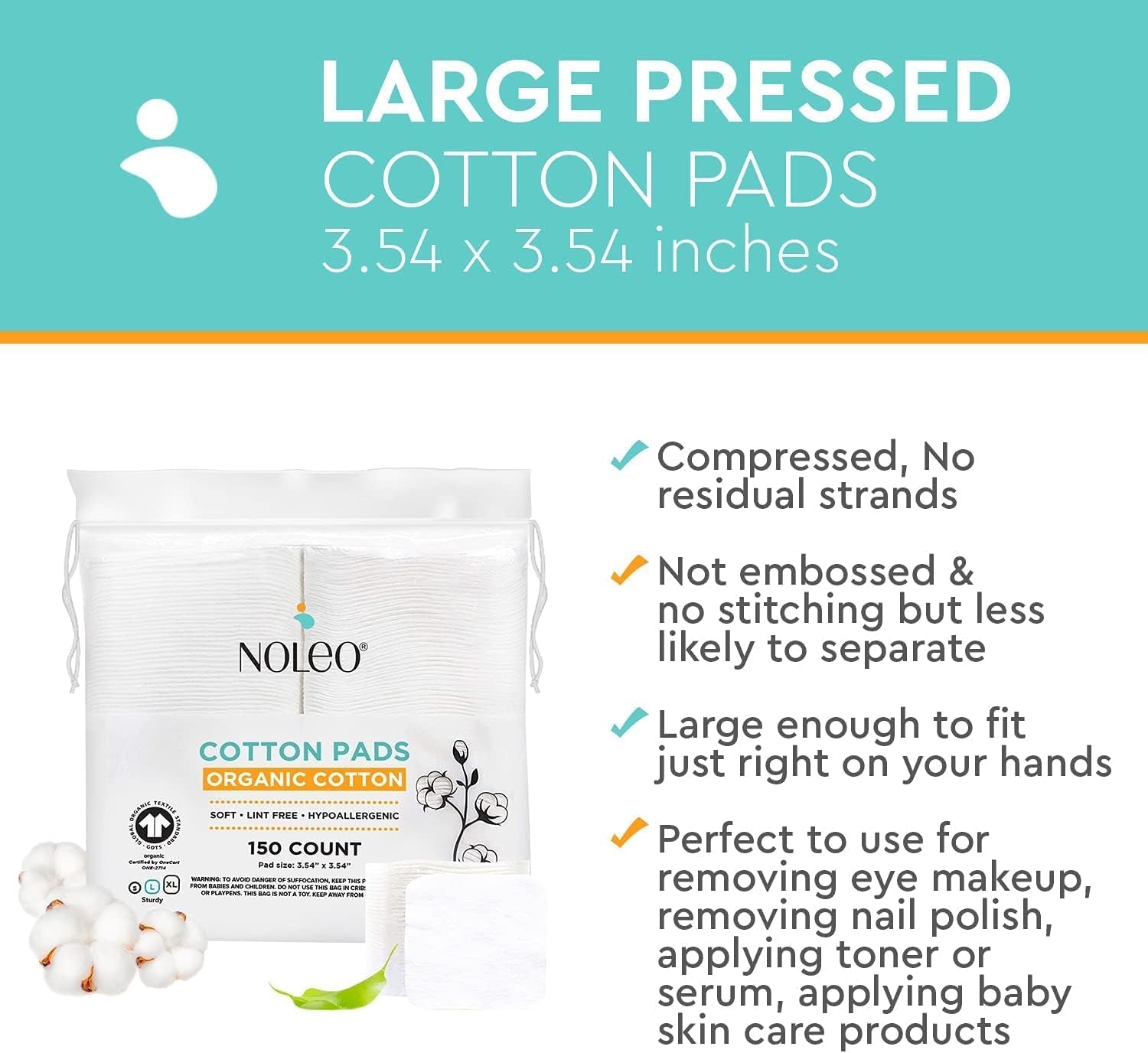 Organic Cotton Rounds & Pads Reusable Skincare Pads